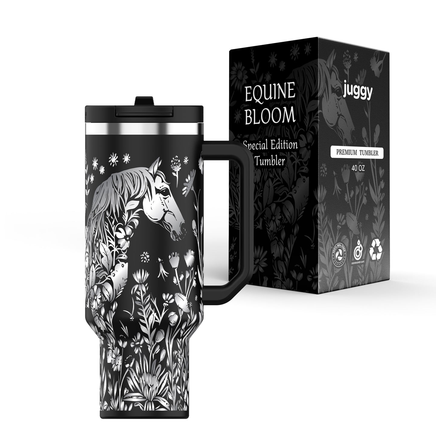 Equine Bloom 40oz DouLid Tumbler