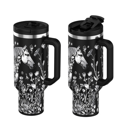 Equine Bloom 40oz DouLid Tumbler