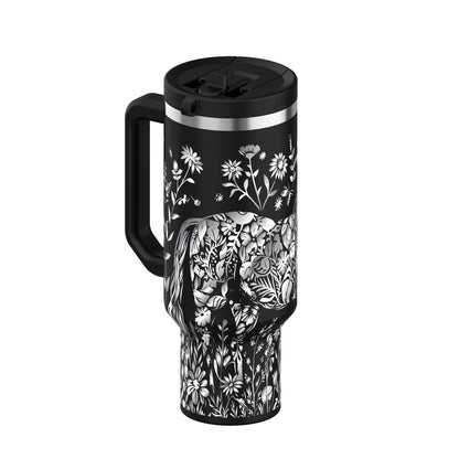 Equine Bloom 40oz DouLid Tumbler