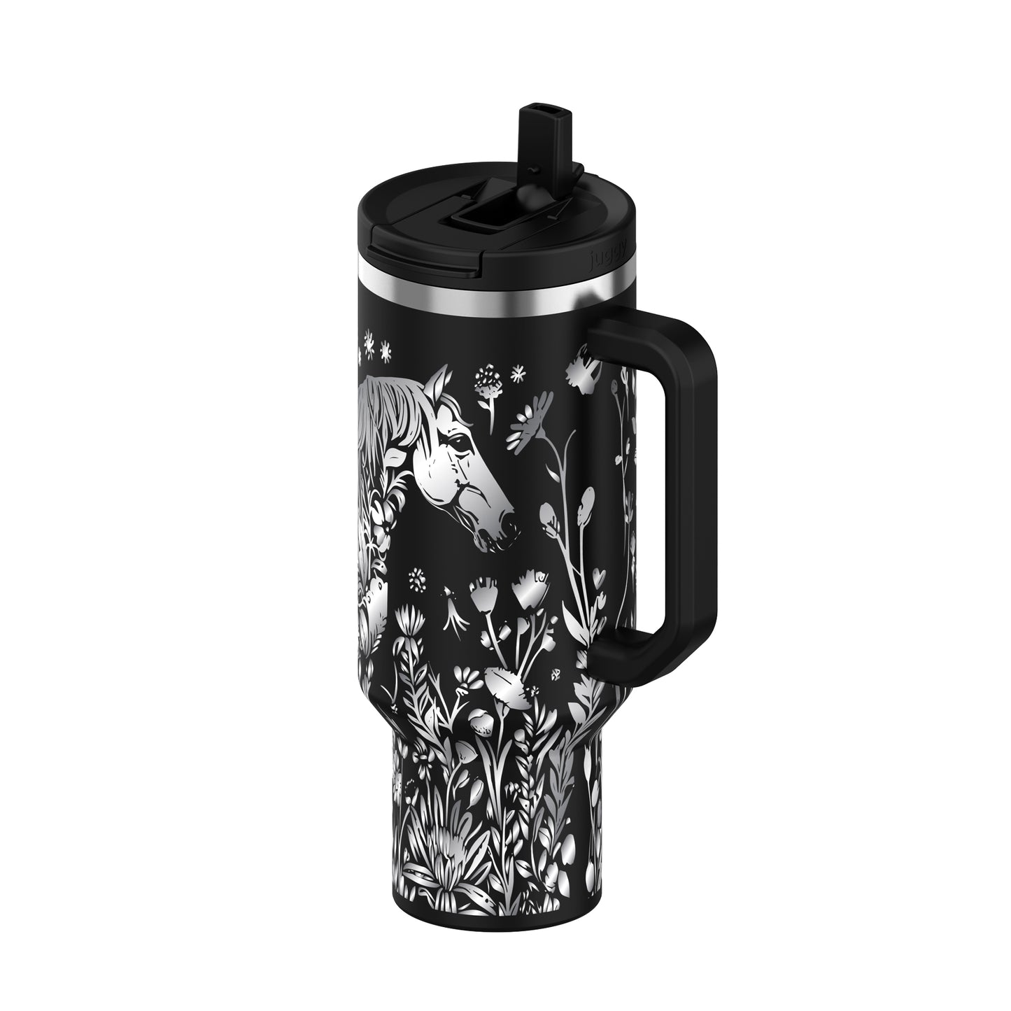 Equine Bloom 40oz DouLid Tumbler