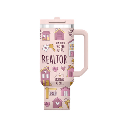 Realtor Home Girl 40oz DuoLid Tumbler With Charms - PREORDER