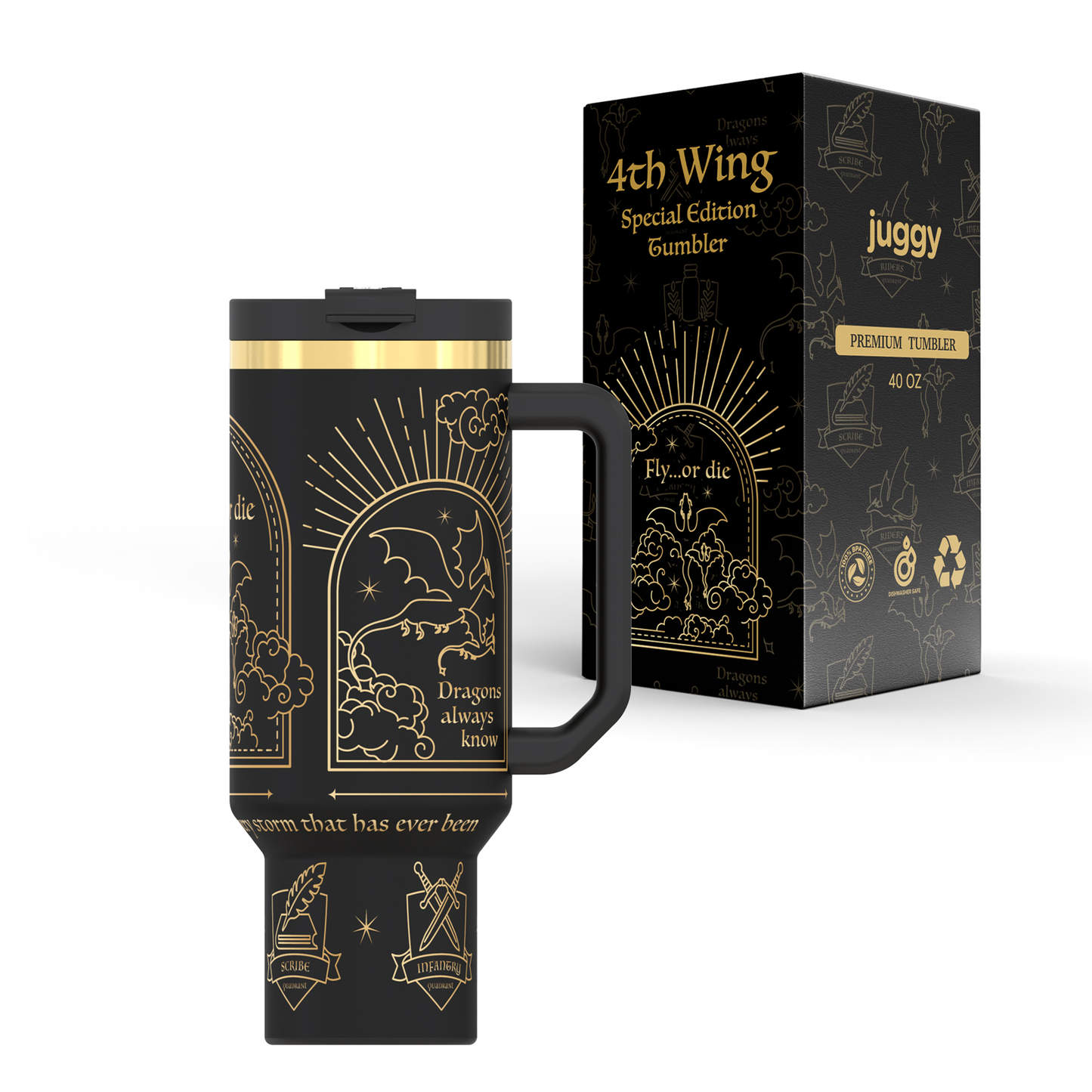 Fourth Wing 40 oz DuoLid Tumbler - PREORDER