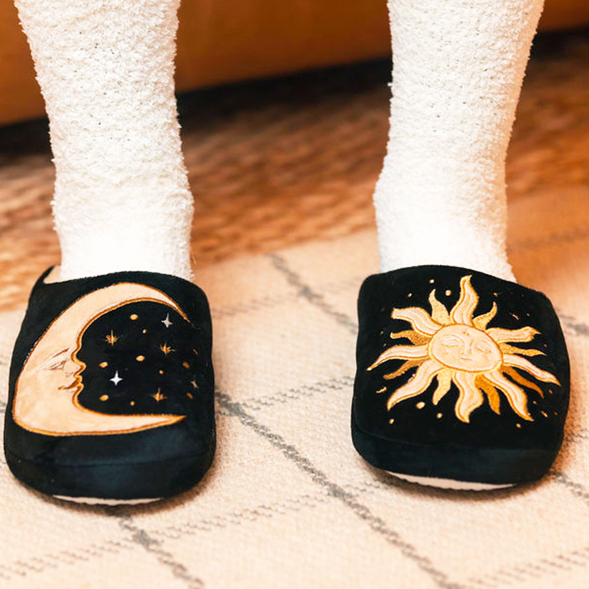 Moon and 2024 star slippers